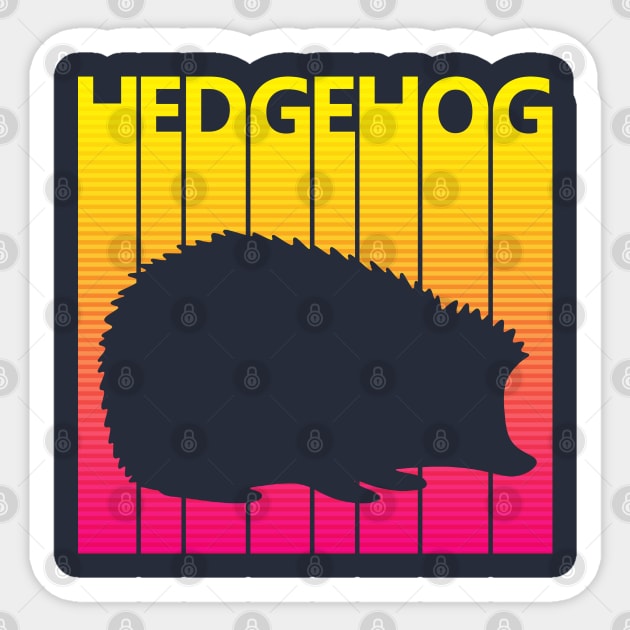 Vintage Retro Hedgehog Pet Gift Sticker by GWENT